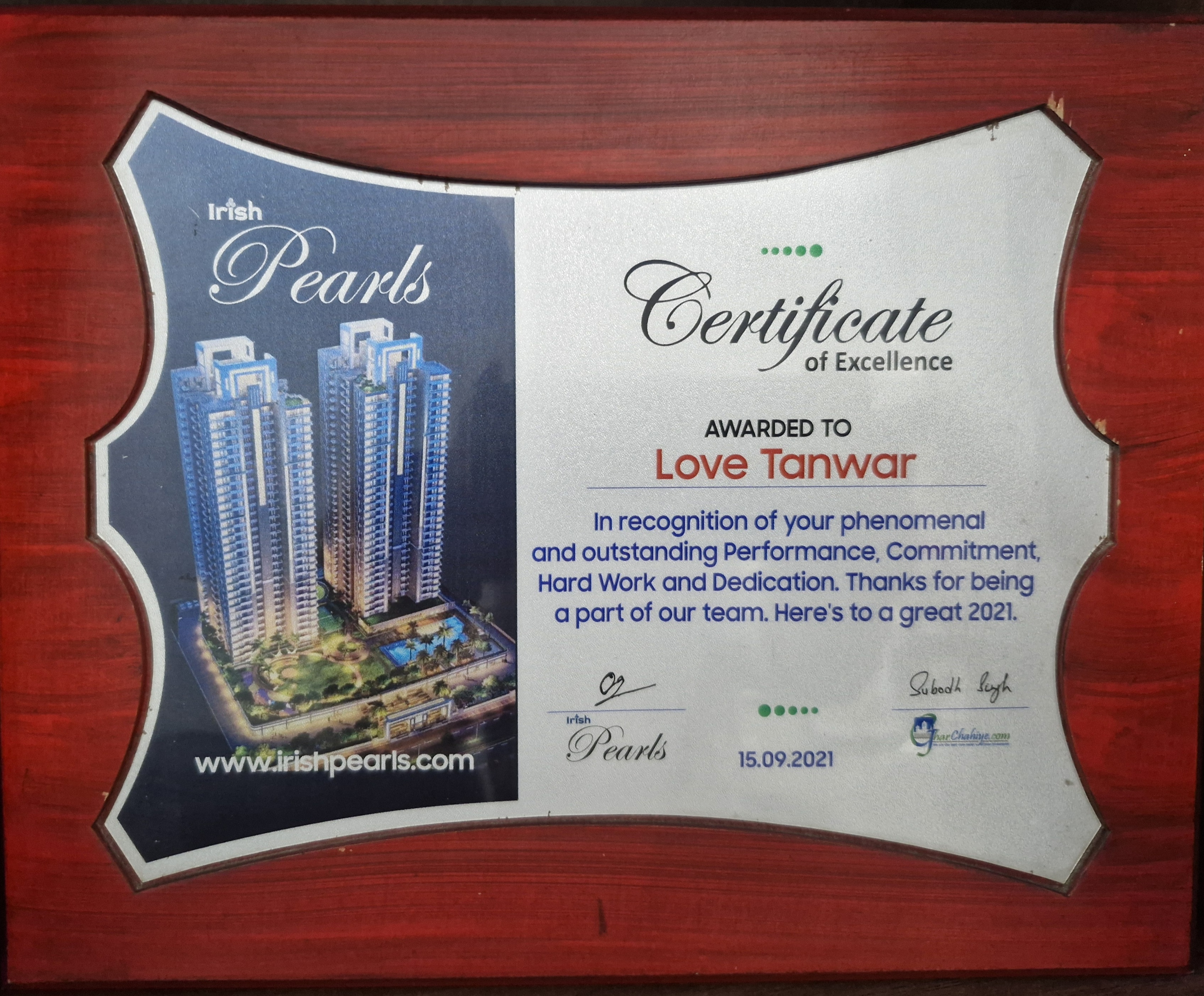 Certificate of Excellence