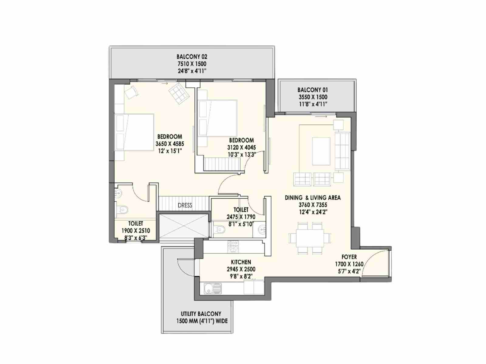 Eldeco La Vida Bella (UC) floor plan